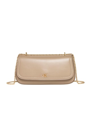 Calvin Klein Ck Convertible Kadın Zincirli Bej Küçük Çanta-12232 Bej