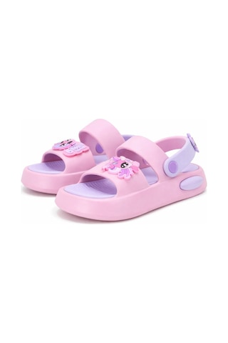 Wordex Twg 4505 Süs Detaylı Çocuk Park Bahçe Plaj Sahil Yazlık Sandalet Terlik Pembe-lila