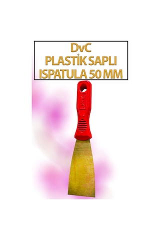 Plastik Saplı Spatula No 50 Ekonomik, Paslanmaz Spatula Ağız Genişliği 50 Mm