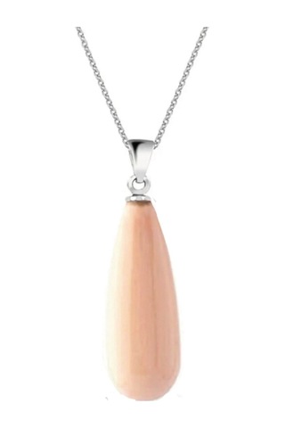 Gümüş Uzun Damla Model Kolye Küpe Pembe Inci Set