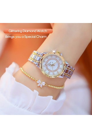 Leezsing Şık Kadın Kol Saati - Altın Ve Gümüş Renk Seçenekli Su Geçirmez Kuvars Saat Çok Renkli