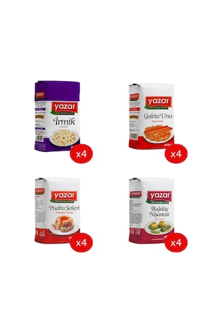 Yazar İrmik+galeta Unu+pudra Şekeri+buğday Nişastası Seti 16lı