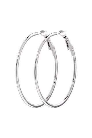 By Zeyna Aksesuar Kadın 316 L Çelik 4 Cm Halka Küpe-5059 Gümüş