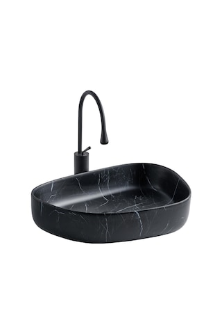 Lena E-2107SM Tezgahüstü Lavabo Siyah