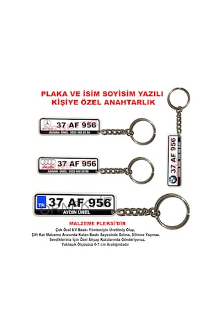 Arabalar Için Kişiye Özel Plaka Anahtarlık