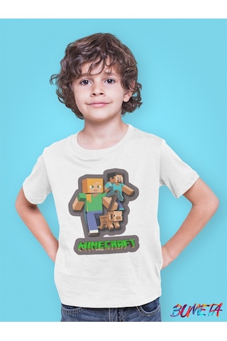 Bumeta Minecraft Alex Steve Karakter Characters Oyun Game Çocuk Tişört T-shirt 001
