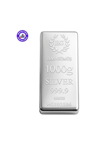 E-gümüş 1000gr. Külçe Gümüş