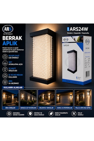 Ip66 50.000 Saat Led Ömrü 22w Berrak Led Aplik Duvar Lambası Ars-348954 Çok Renkli