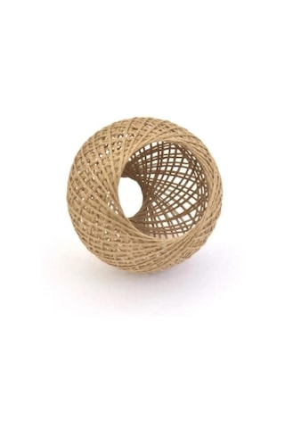 Örme Jüt İp Abajur Başlığı Handmade Bej