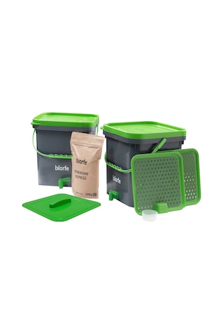 Biorfe Bokashi Kepekli Kompost Set 18 L - 18Sgb Yeşil