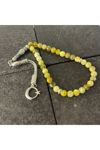Sertifikalı Sarı Opal 6mm 33lük Doğal Taş Tesbih