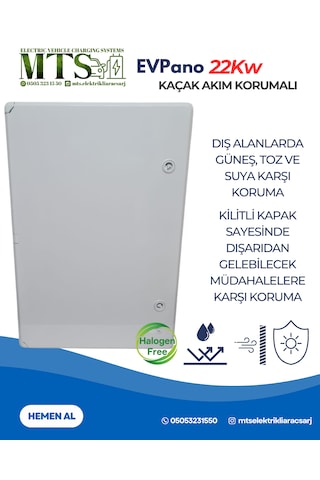 22 Kw 5 32 Viko/panasonic Kaçak Akım Roleli 60 40 20 Cm İp66 Abs Taşınabilir Elektrikli Araç Şarj Cihazı Kombinasyon Panosu Dış Ortama Uygun Halogen Free 22.0 KW