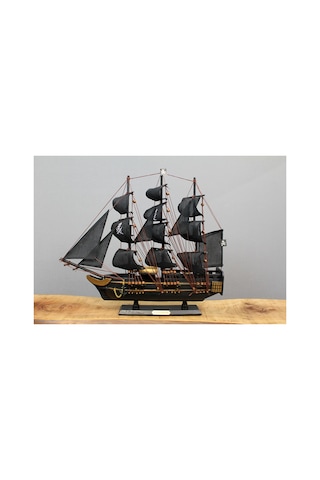 5 Adet Ahşap Korsan Gemisi Dekoratif Model 38 X 45 Cm, Oyun Ve Sergileme İçin, Wooden Pirate Ship