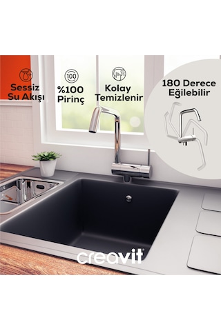 Creavit Mutfak Armatürü Pencere Önü Krom Bt.mf8600