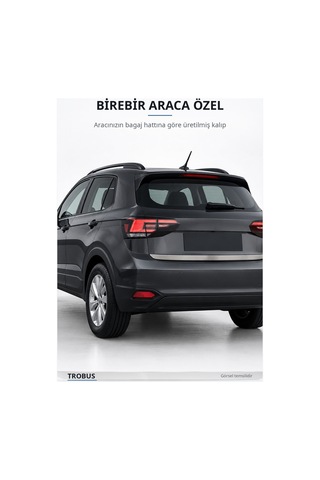 Volkswagen T-cross 2022 Ve Sonrası Uyumlu Krom Bagaj Çıtası Paslanmaz Çelik