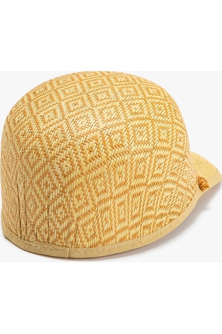 Koton Hasır Şapka Cap Geometrik Desenli Örgü Detaylı Bej 3sak40105aa 3SAK40105AA057 Ekru