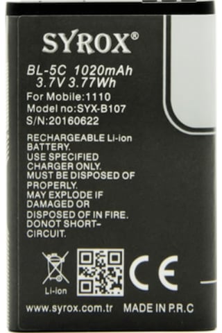 Syrox Nokia Bl-5C / 110 Batarya - Syx-B107