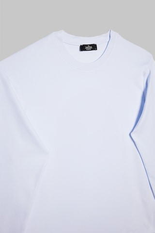 Tudors Unisex Relax Fit Rahat Kesim Pamuk Bisiklet Yaka Beyaz Sweatshirt-32653 Beyaz