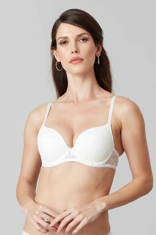 Pierre Cardin Ekru 6220 Paris Balenli Desteksiz Dolgusuz Dantelli Sütyen C Cup Seçeneğiyle