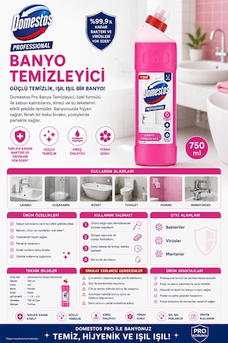 Domestos Pro Banyo Temizleyici 750 Ml.