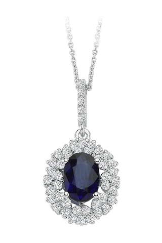 Sirius 0.37 Karat Pırlanta Ve Safir Kolye 0823P0028