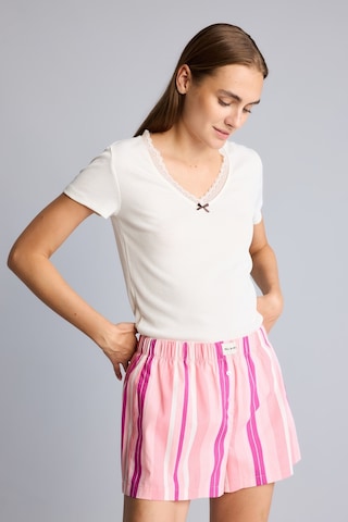 Defacto %100 Pamuk Regular Fıt Çizgili Şort Pijama Altı I3828ax26hspn40 Pembe-pn40