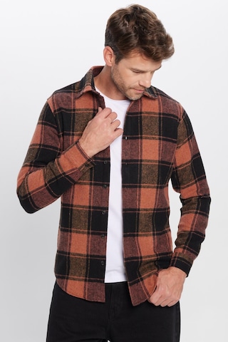 Tudors Erkek Slim Fit Dar Kesim Oduncu Kareli Kışlık Gömlek-31995 Çok Renkli