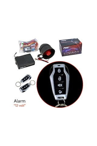 Pmx Alarm 12v 4 Tuşlu Siyah-krom Kumandalı Pmx613