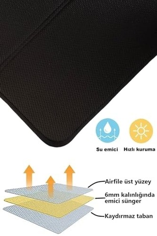 Bulaşık Kurutma Matı, Bulaşık Kurutma Örtüsü, Kaymaz Taban Emici Bulaşıklık, Katlanır Bulaşık Matı 49x40 Genel