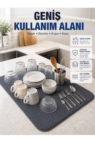 Mikrofiber Bulaşık Kurutma Matı Yüksek Su Emici Mutfak Kurutma Örtüsü Diğer