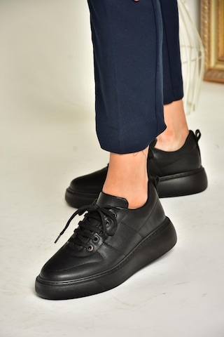 Fox Shoes T274148309 Siyah/siyah Spor Ayakkabı Sneakers Siyah/siyah-suni Deri Siyah