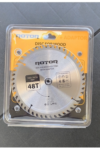 Ahşap Kesme Diski Rotor 185 20/16 Adaptörlü 48t