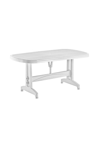 Omnipazar Irk-hm100 Oval Köşe Plastik Dikdörtgen Masa 90x150 Cm Beyaz