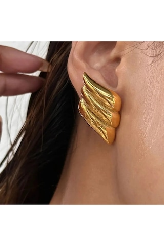 Aurrari Vintage Wing Gold Küpe Çok Renkli