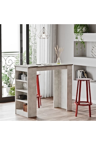 Robinhome Robin Home Thales Bar Masası Mutfak Yemek Masası Beton-Taş St1-Gt