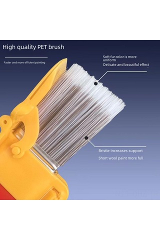 Aubyhe Ev Dekorasyonu İçin Çift Renkli Nylon Boya Fırçası - Köşe Ve Kenar Tamiri, 1.5 İnç Hassas Uygulama Aracı Kırmızı+turuncu