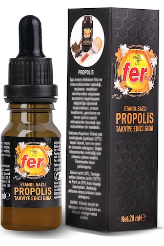 Fer Etanol Bazlı Propolis Takviye Edici Gıda 20 ML Fer Etanol Bazlı Propolis Takviye Edici Gıda 20 ML