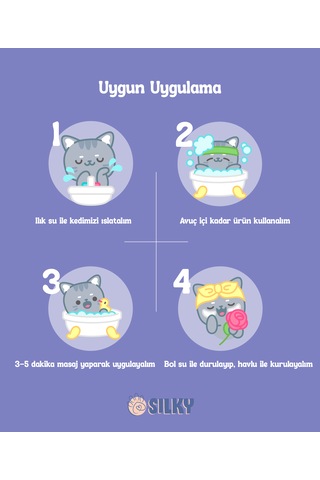 Silkypetwash - Kedilere Özel Doğal Lavanta Özlü Şampuan - 250ml