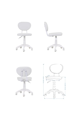 Vilinze Biga Çalışma Ofis Masası Ve Deniz Çalışma Ofis Sandalyesi Set - 60x120 Cm Beyaz