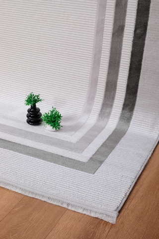 Voyage %100 Akrilik Yumuşak Dokulu Halı Kilim Salon Mutfak Koridor Yolluk Dokuma Makine Halısı Ac-411 Gri