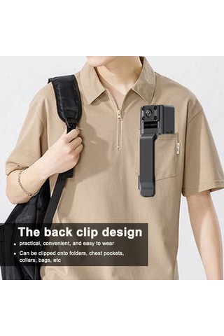 Tongxida Yüksek Netlikte Aksiyon Kamerası, 32gb Kapasiteli Wifi Kamerası, Klipsli, Kızılötesi Gece Görüş Siyah Siyah