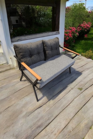 Pilocca Tekli Bahçe , Balkon Mobilyası 2'li 60x120cm Gri Antrasit Antrasit Gri