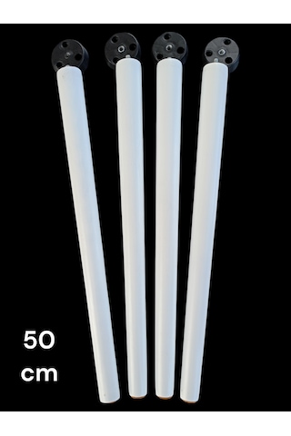 4 Adet Beyaz Boyalı Ahşap Konik 50 Cm Zigon,orta Sehpa,puf,komidi