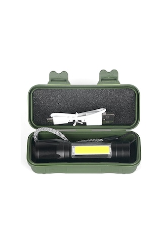 Çok Güçlü Şarjlı El Feneri Xpe-cob Led Wt-030 Açık Gri