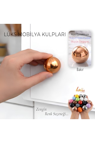Sert Plastik Düğme Yuvarlak Top Bakır Dolap Mobilya Mutfak Dolabı Çekmece Kulbu Kulpu Kulplar