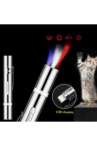 Qingmipy Usb Şarjlı 3 Modlu Kedi Oyuncağı - Avlanma İçin Eğlenceli Ve Eğitici Gümüş