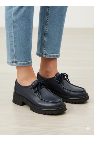 Anora Hakiki Deri Loafer Kadın Ayakkabısı 25kblb5547-lacivert-38 Lacivert