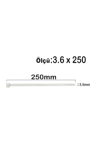 Aletçantam Kablo Bağı Plastik Kelepçe Cırt Amerikan Kelepçesi 100 Adet -3.6x250mm