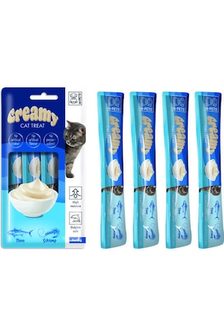 M-Pets Creamy Ton Balığı ve Karidesli Yetişkin Kedi Ödülü 4 x 15 G