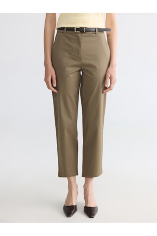 Lcwaıkıkı Classic Haki Beli Kemerli Gabardin Kadın Pantolon